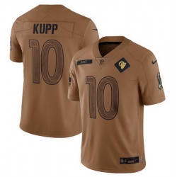 Men Los Angeles Rams 10 Cooper Kupp 2023 Brown Salute To Service Limited Stitched Football Jersey