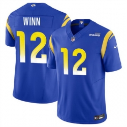 Men Los Angeles Rams 12 Dresser Winn Blue 2023 F U S E  Vapor Untouchable Stitched Football Jersey
