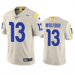 Men Los Angeles Rams 13 John Wolford Bone Vapor Untouchable Limited Stitched Football Jersey
