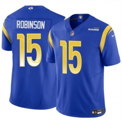 Men Los Angeles Rams 15 Demarcus Robinson Blue 2024 F U S E  Vapor Untouchable Stitched Football Jersey