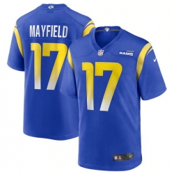 Men Los Angeles Rams 17 Baker Mayfield Royal Stitched Game Jersey