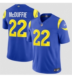 Men Los Angeles Rams  22 Trent McDuffie Royal 2026 F U S E  Vapor Limited Stitched Football Jersey