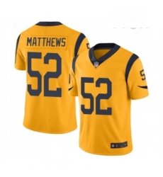 Men Los Angeles Rams 52 Clay Matthews Limited Gold Rush Vapor Untouchable Football Jersey