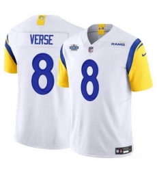 Men Los Angeles Rams 8 Jared Verse White 2024 With Dradt Patch F U S E Vapor Untouchable Stitched Football Jersey