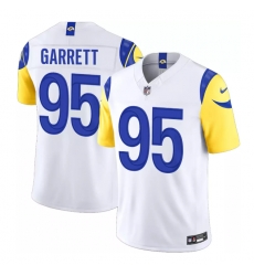 Men Los Angeles Rams Myles Garrett #95 White Home Stitched Jersey Men Los Angeles Rams Myles Garrett #95 White Home Stitched Jersey