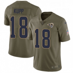 Men Nike Los Angeles Rams 18 Cooper Kupp Limited Olive 2017 Salute to Service NFL Jersey