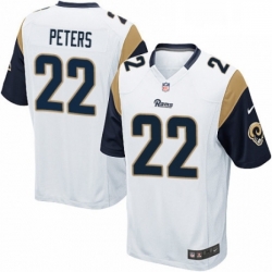 Men Nike Los Angeles Rams 22 Marcus Peters Game White NFL Jersey