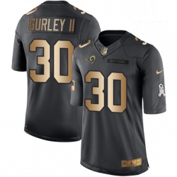 Men Nike Los Angeles Rams 30 Todd Gurley Limited BlackGold Salute to Service NFL Jersey