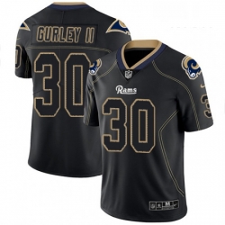 Men Nike Los Angeles Rams 30 Todd Gurley Limited Lights Out Black Rush NFL Jersey