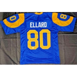 Men's Rams #80 Henry Ellard Blue NFL Throwback Jersey