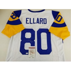 Men's Rams #80 Henry Ellard White NFL Throwback Jersey