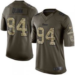 Mens St. Louis Rams 94 Robert Quinn Nike Green Salute To Service Limited Jersey