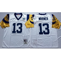 Mitchell And Ness Rams #13 kurt warner white Throwback Stitched NFL Jersey