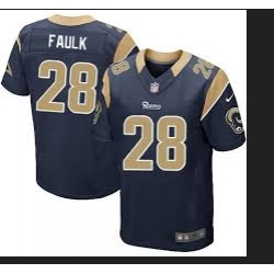 NFL St Louis Rams 28 Marshall Faulk DK Blue Elite Jersey