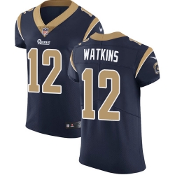 Nike Rams #12 Sammy Watkins Navy Blue Team Color Mens Stitched NFL Vapor Untouchable Elite Jersey