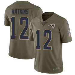 Nike Rams #12 Sammy Watkins Olive Mens Stitched NFL Limited 2017 Salute to Service Jersey