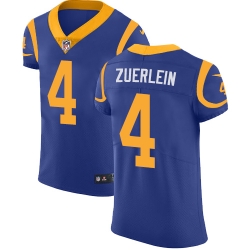 Nike Rams #4 Greg Zuerlein Royal Blue Alternate Mens Stitched NFL Vapor Untouchable Elite Jersey