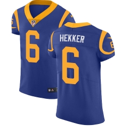 Nike Rams #6 Johnny Hekker Royal Blue Alternate Mens Stitched NFL Vapor Untouchable Elite Jersey