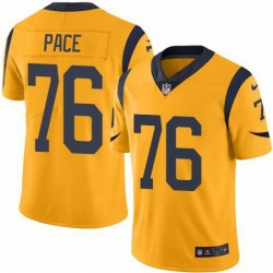 Nike Rams #76 Orlando Pace Gold Mens Stitched NFL Limited Rush Jersey