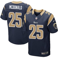 Nike St Louis Rams #25 T J  McDonald Navy Blue Team Color Mens Stitched NFL Elite Jersey