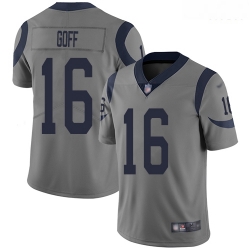 Rams 16 Jared Goff Gray Men Stitched Football Limited Inverted Legend Jersey