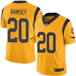 Rams 20 Jalen Ramsey Gold Mens Stitched Football Limited Rush Jersey