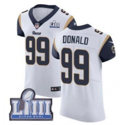 Rams 99 Donald white jersey stitched Super Bowl Patch