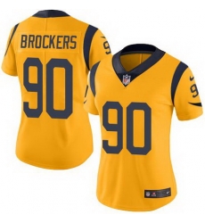 Nike Rams #90 Michael Brockers Gold Womens Stitched NFL Limited Rush Jersey