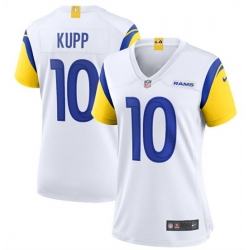Women Los Angeles Rams 10 Cooper Kupp White Vapor Untouchable Limited Stitched Jersey