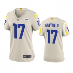 Women Los Angeles Rams 17 Baker Mayfield Bone Stitched Game Jersey