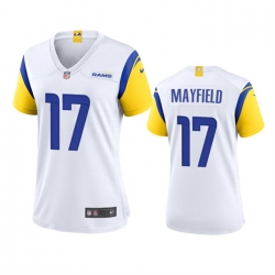 Women Los Angeles Rams 17 Baker Mayfield White Stitched Game Jersey