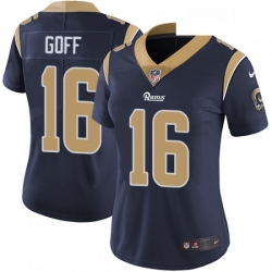 Womens Nike Los Angeles Rams 16 Jared Goff Elite Navy Blue Team Color NFL Jersey