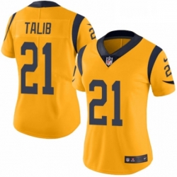 Womens Nike Los Angeles Rams 21 Aqib Talib Limited Gold Rush Vapor Untouchable NFL Jersey