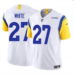 Youth Los Angeles Rams 27 Tre'Davious White White 2024 F U S E  Vapor Untouchable Stitched Football Jersey