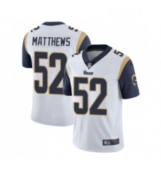 Youth Los Angeles Rams 52 Clay Matthews White Vapor Untouchable Limited Player Football Jersey