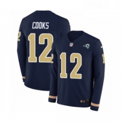 Youth Nike Los Angeles Rams 12 Brandin Cooks Limited Navy Blue Therma Long Sleeve NFL Jersey