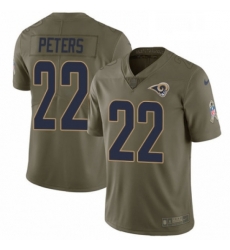 Youth Nike Los Angeles Rams 22 Marcus Peters Limited Olive 2017 Salute to Service NFL Jersey