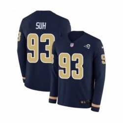 Youth Nike Los Angeles Rams 93 Ndamukong Suh Limited Navy Blue Therma Long Sleeve NFL Jersey