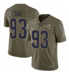 Youth Nike Los Angeles Rams 93 Ndamukong Suh Limited Olive 2017 Salute to Service NFL Jersey