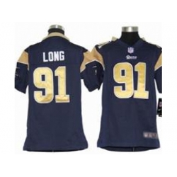 Youth Nike Youth St. Louis Rams #91 Chris Long Blue jerseys