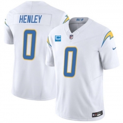 Men Los Angeles Chargers  0 Daiyan Henley White 2026 F U S E  2 Star C Patch Vapor Limited Stitched Football Jersey