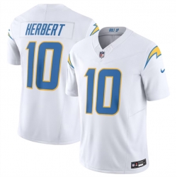 Men Los Angeles Chargers 10 Justin Herbert White 2023 F U S E  Vapor Untouchable Limited Stitched Jersey
