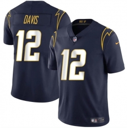 Men Los Angeles Chargers 12 Derius Davis Navy 2024 Vapor Limited Stitched Football Jersey