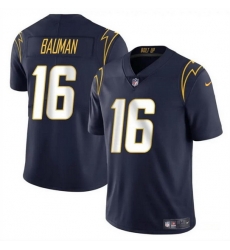 Men Los Angeles Chargers 16 Casey Bauman Navy 2024 Vapor Limited Stitched Football Jersey
