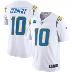 Men Los Angeles Chargers 2022 #10 Justin Herbert White With 2-star C Patch Vapor Untouchable Limited Stitched Jersey