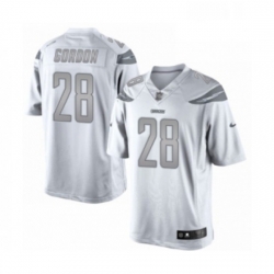 Men Los Angeles Chargers 25 Melvin Gordon Limited White Platinum Football Jersey