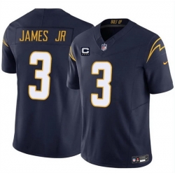 Men Los Angeles Chargers 3 Derwin James Jr  Navy 2024 F U S E  With 4 Star C Patch Vapor Untouchable Limited Stitched Jersey