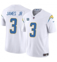 Men Los Angeles Chargers 3 Derwin James Jr  White 2024 F U S E  With 4 Star C Patch Vapor Untouchable Limited Stitched Jersey