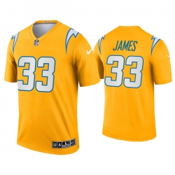 Men Los Angeles Chargers 33 Derwin James Inverted Legend Gold Jersey