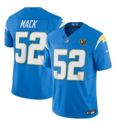 Men Los Angeles Chargers 52 Khalil Mack Light Blue 2023 F U S E  With John Madden Patch Vapor Limited Stitched Football Jersey